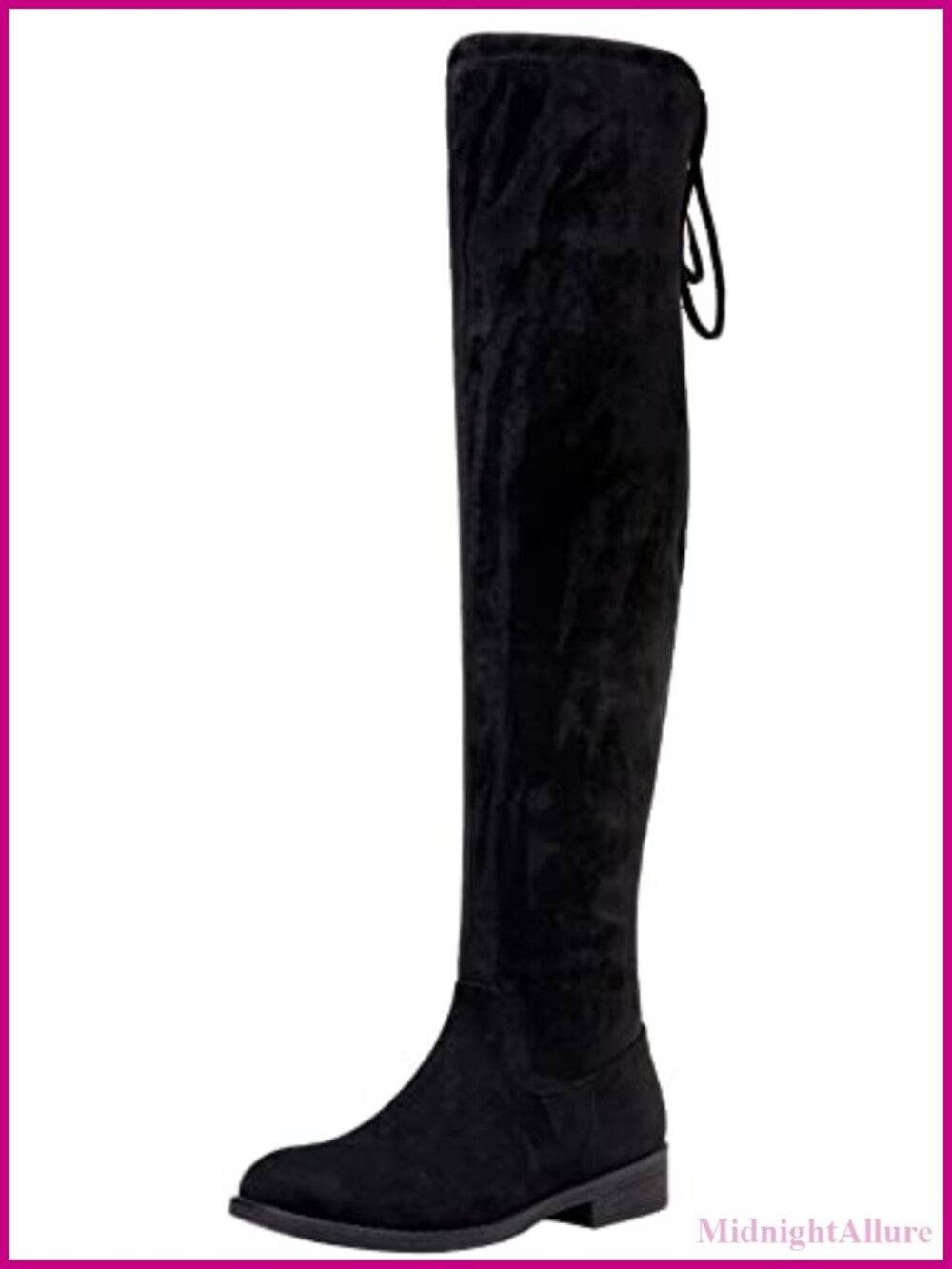 Synthetic Suede Over the Knee Thigh High Flat Heel Boots
